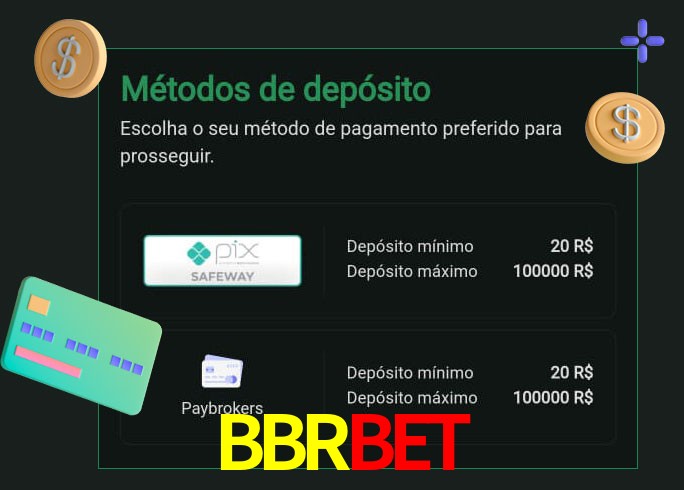 O cassino BBRBET oferece uma grande variedade de métodos de pagamento